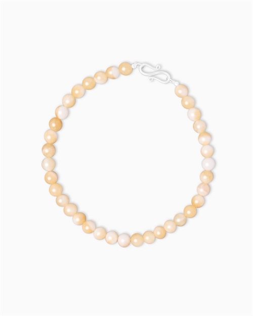 LIE STUDIO THE MARY NECKLACE BEIGE TOPAZ SILVER